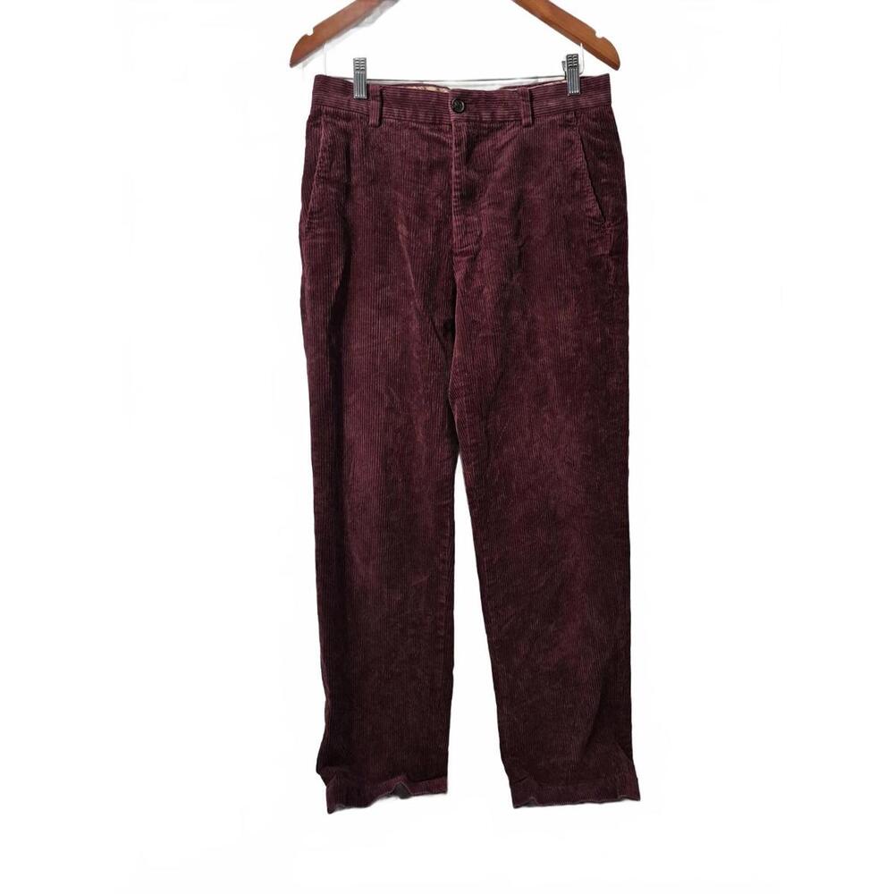 Brooks Brothers Mens Burgundy Cranberry Color Wide Whale Corduroy Pant